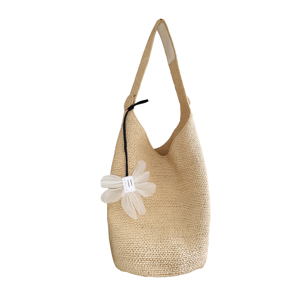 #129 Chic Raffia Handwoven Tote Bag