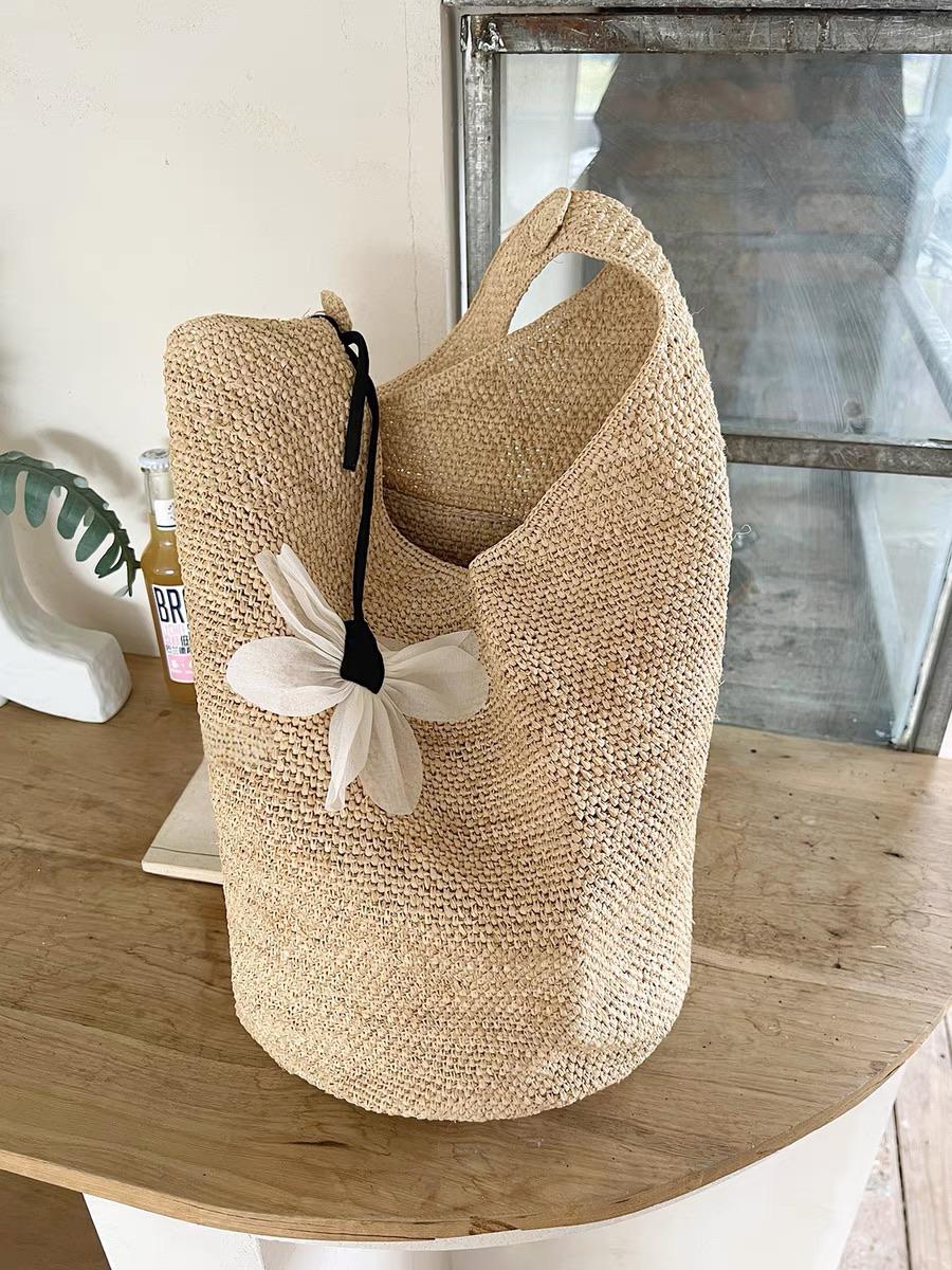 #129 Chic Raffia Handwoven Tote Bag